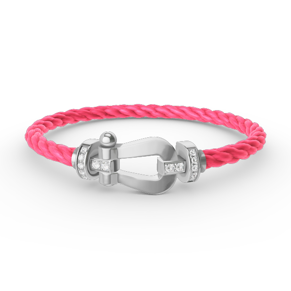 [Olivia JW]FORCE LARGE HORSESHOE HALF DIAMOND BRACELET SILVER