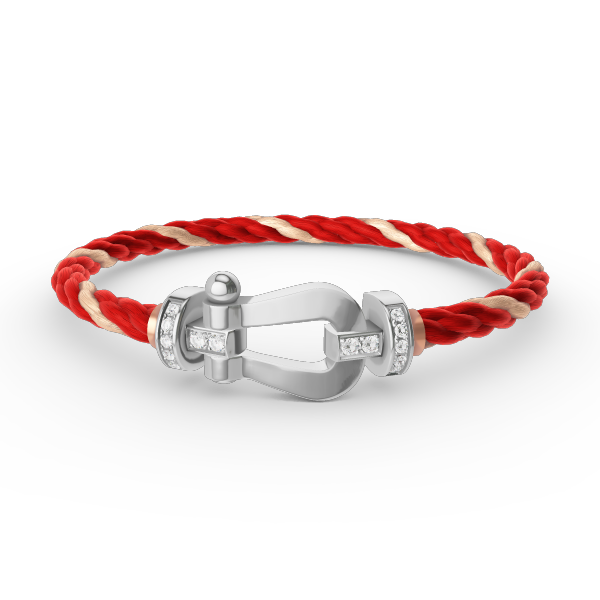 [Olivia JW]FORCE LARGE HORSESHOE HALF DIAMOND BRACELET SILVER
