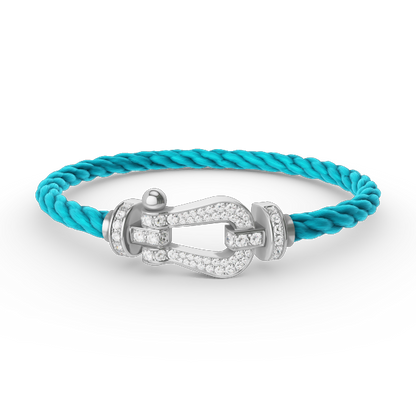 [Olivia JW]FORCE LARGE HORSESHOE FULL DIAMOND BRACELET SILVER