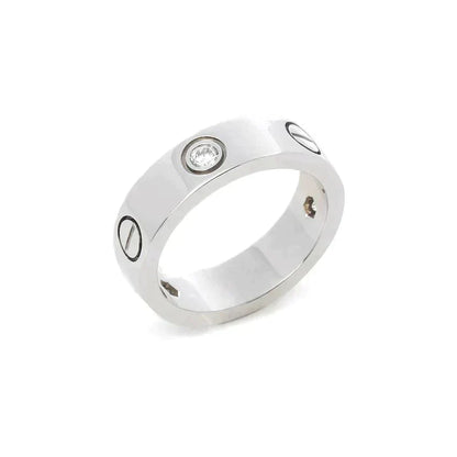 [Olivia JW]LOVE RING 5.5MM 3 DIAMONDS SILVER