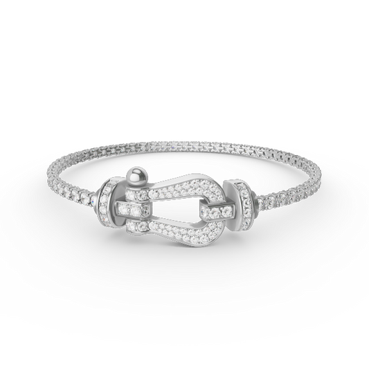 [Everoly JW]FORCE GROSSES HUFEISEN-TENNISARMBAND MIT VOLLEN DIAMANTEN 